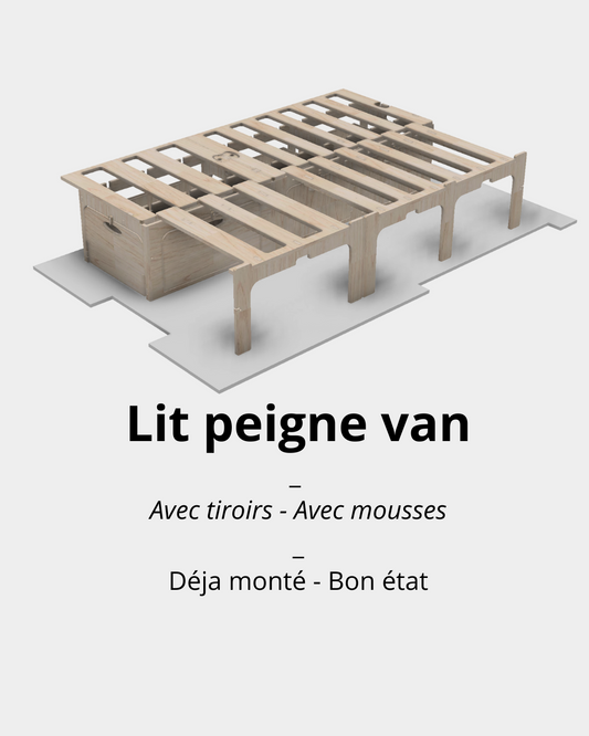Lit peigne van avec mousse - avec tiroirs (déjà monté)