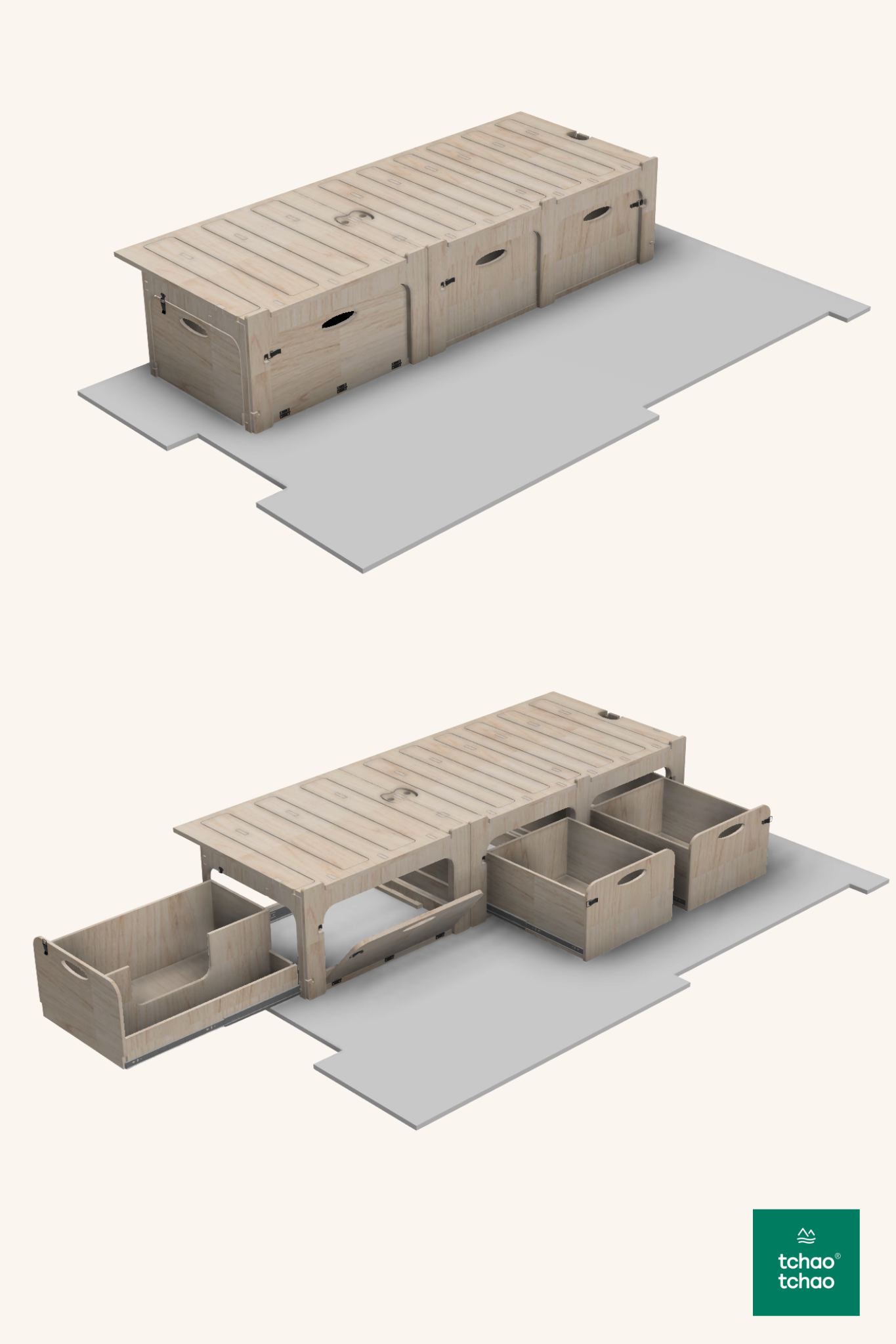 Ensemble aménagement van - lit classique + rangements
