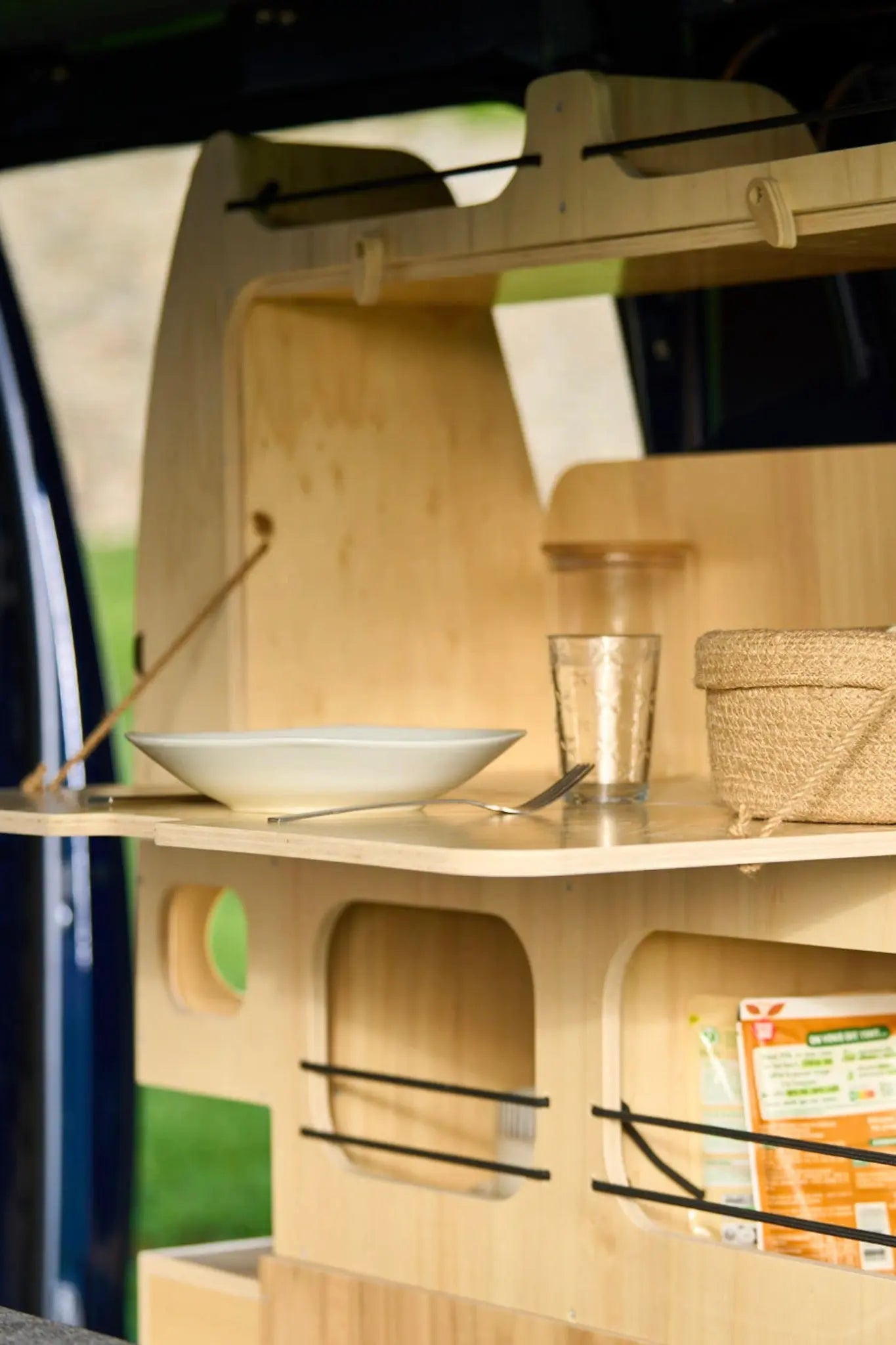 Ensemble aménagement van - lit peigne en L + rangements