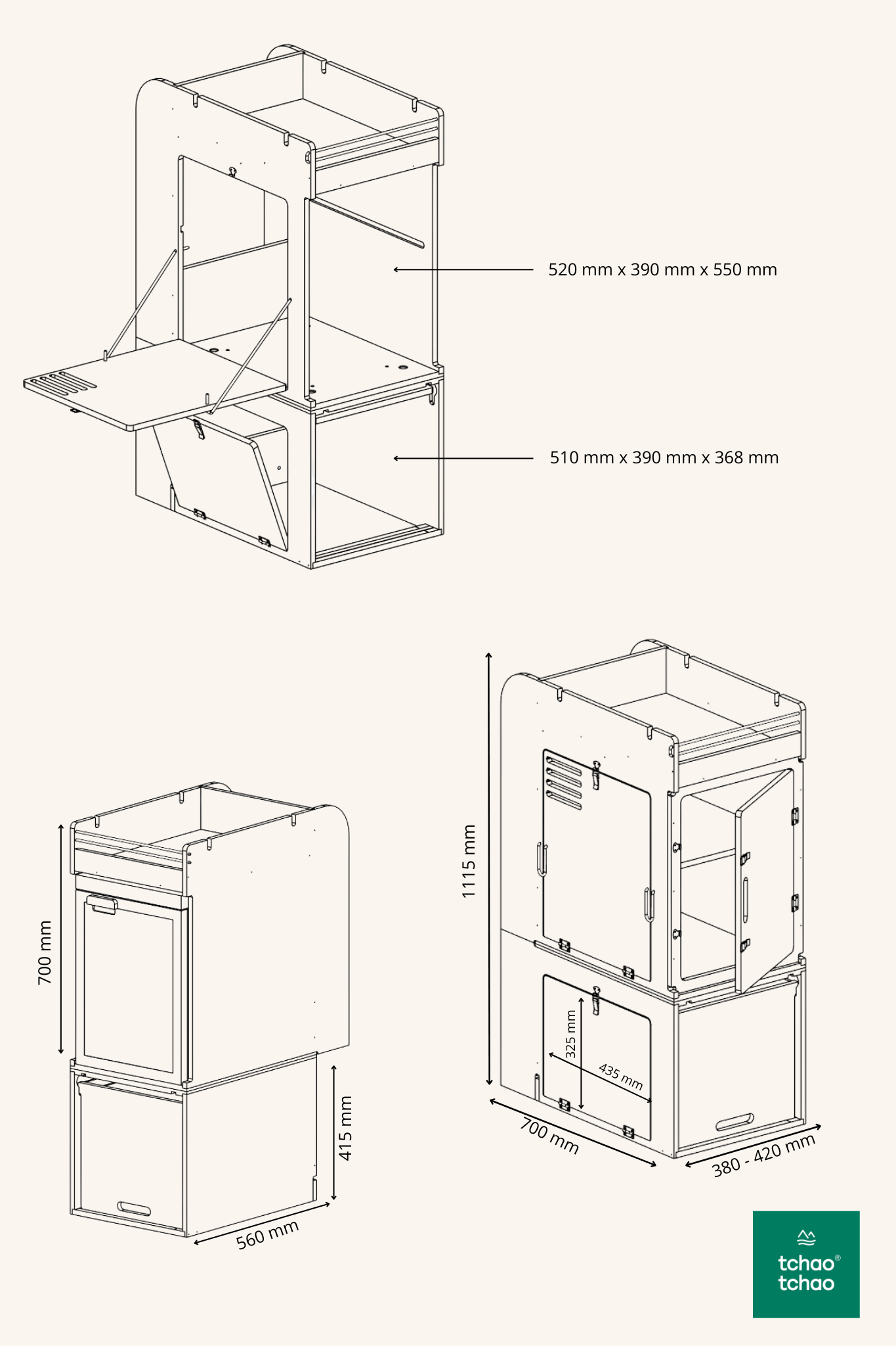 Dimensions colonne frigo ou penderie